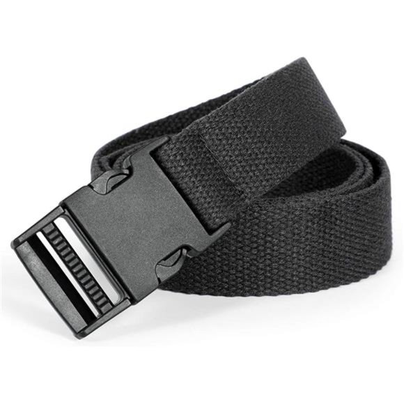 SANSTHS Canvas Long Belt Hip Hop Streetwear Style Black Buckle Cargo Belt main image 5